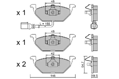 Комплект тормозных колодок (AISIN: BPVW-1009)